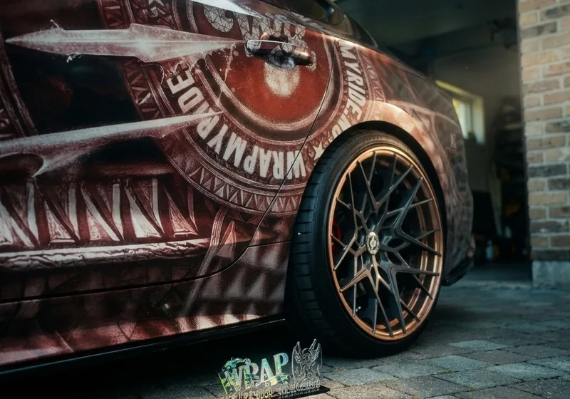 BMW custom livery steampunk tribal wrap design by Wrap My Ride Putte