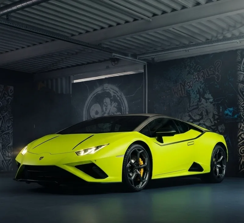 Lamborghini Huracán yellow lime striping accent wrap — Wrap My Ride Putte
