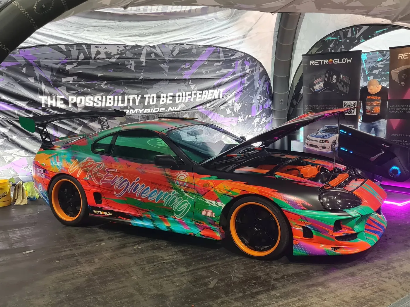 Toyota Supra MK4 CyberSupra custom livery — stand — FRD × WMR