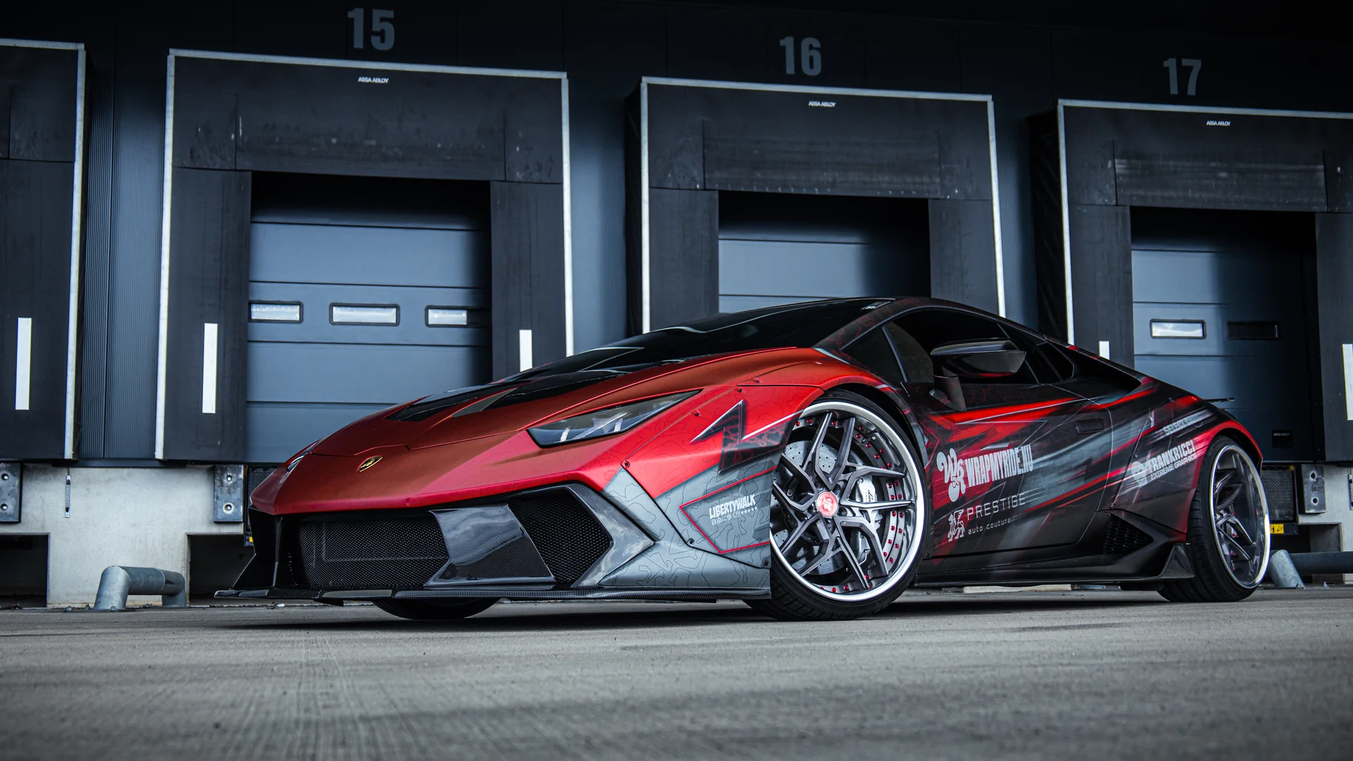 Lamborghini Huracán red custom wrap design by Wrap My Ride Putte